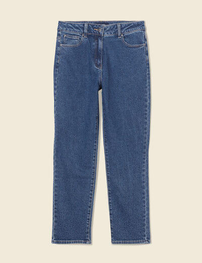 Jeans straight taille haute denim stone femme