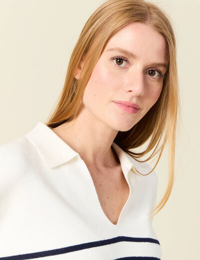 Pull éco-responsable ecru femme