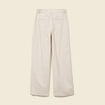 Pantalon large taille haute sable femme