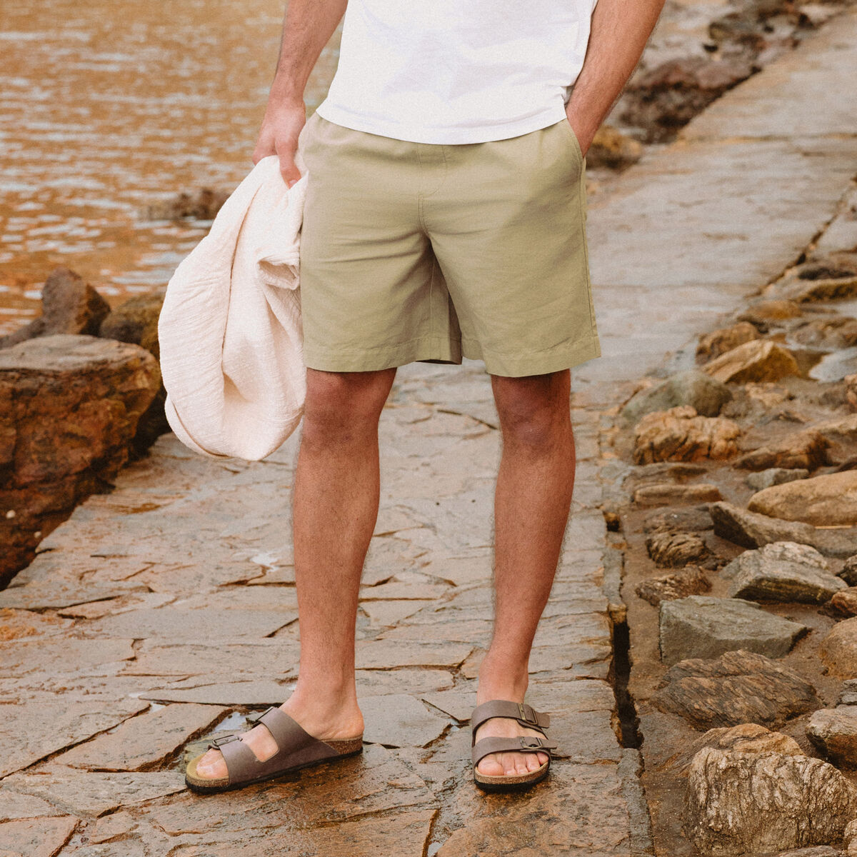 Bermuda vert olive homme