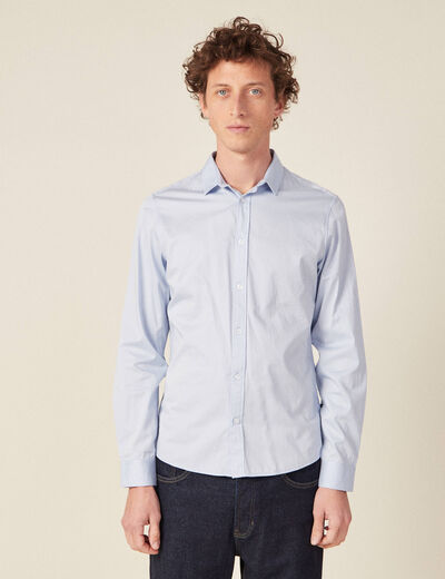 Chemise manches longues bleu clair homme