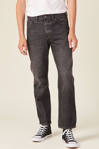 Jeans relaxed 5 poches denim snow noir homme