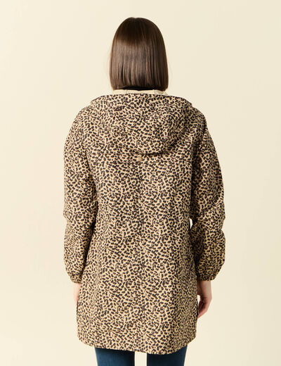 Parka longue à capuche camel femme