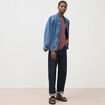 T-shirt cintr&eacute; col rond manches courtes vieux rose homme