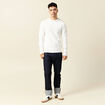 Pull manches longues col rond ecru homme