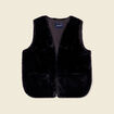 Veste droite fausse fourrure noir femme