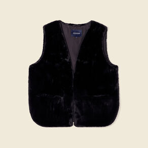 veste droite fausse fourrure noir femme Veste droite fausse fourrure noir femme