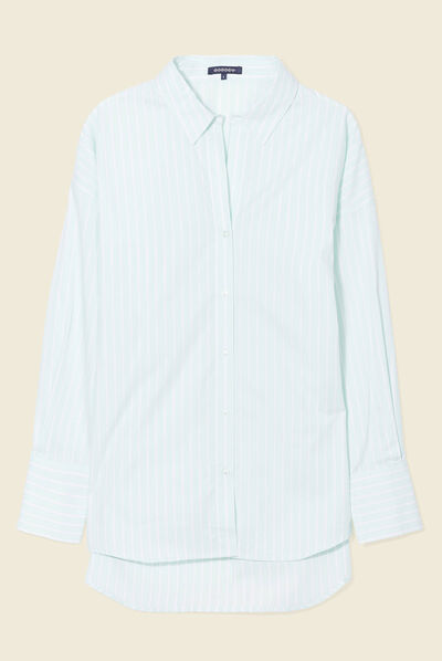 Chemise manches longues vert pastel femme