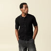 Chemise manches courtes col polo noir homme