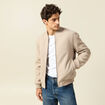 Blouson doubl&eacute; manches longues beige homme