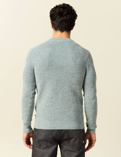 Pull manches longues vert foncé homme