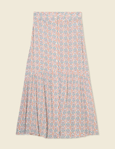 Jupe longue &eacute;vas&eacute;e blanc femme