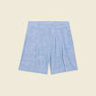Short droit avec pinces bleu femme
