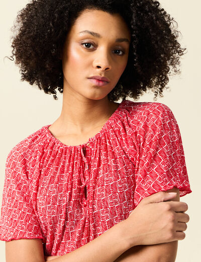 T-shirt manches courtes rouge femme
