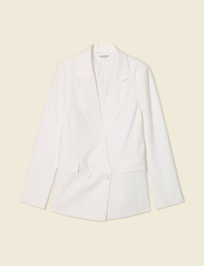 Veste esprit blazer droite ecru femme