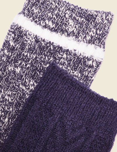 Lot 2 paires chaussettes bleu marine homme