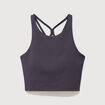 Brassi&egrave;re ajust&eacute;e cropped gris fonc&eacute; femme