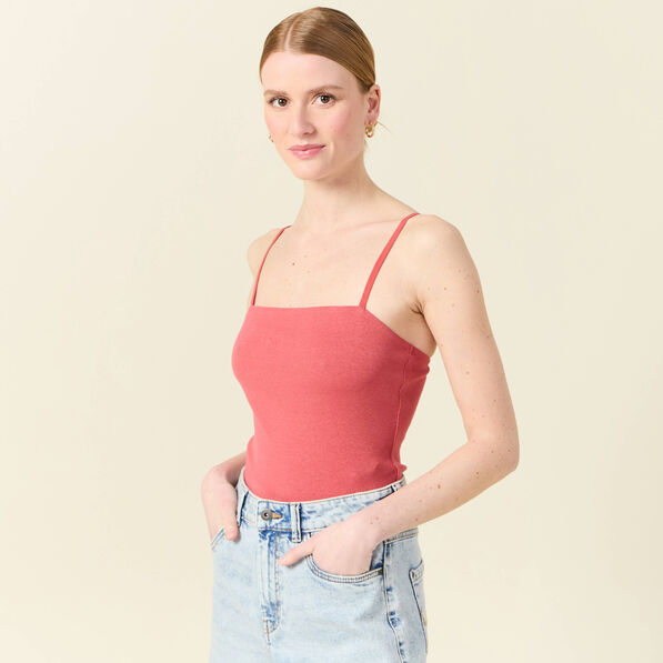 bustier cropped a bretelles terracotta femme Bustier cropped à bretelles terracotta femme