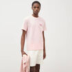 T-shirt droit en coton col rond rose poudr&eacute;e homme
