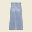 Jeans large éco-responsable denim snow bleu femme