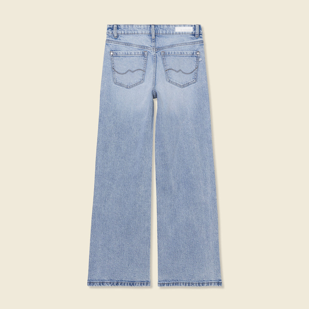 Jeans large éco-responsable denim snow bleu femme