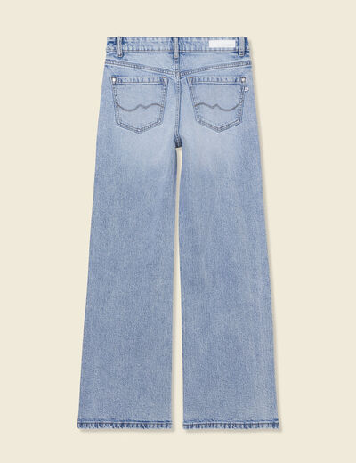 Jeans large éco-responsable denim snow bleu femme