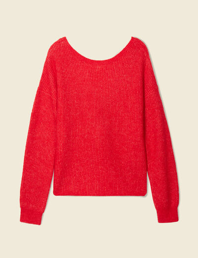 Pull manches longues rose framboise femme