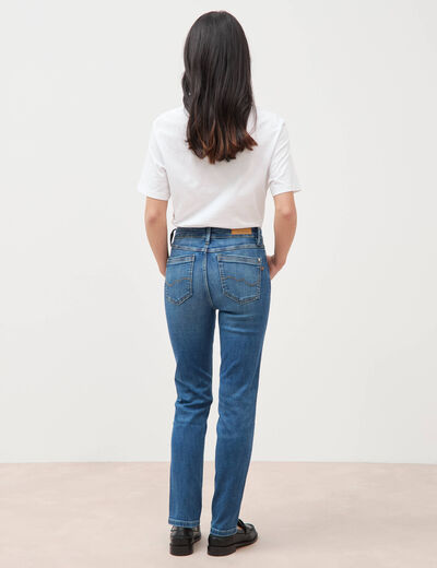 Jeans slim taille haute 7/8&egrave;me denim stone femme