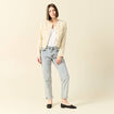 Jeans girlfriend 5 poches denim snow bleu femme
