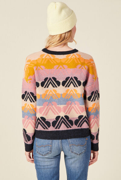 Pull manches longues mauve femme
