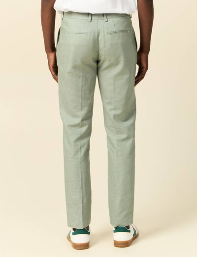 Pantalon chino vert olive homme
