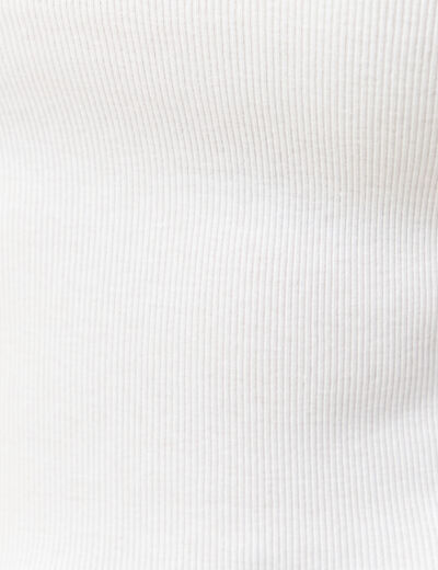 T-shirt cintré col rond manches courtes blanc femme