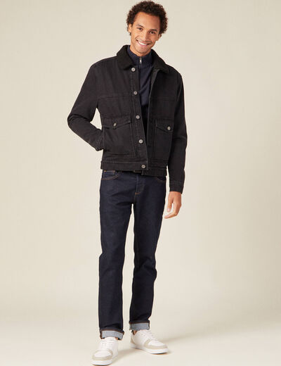 Pull manches longues bleu marine homme