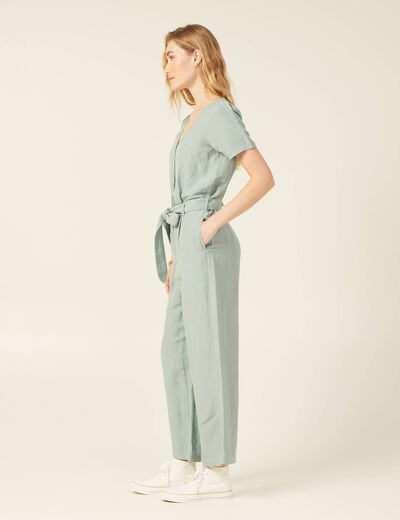 Combinaison éco-responsable vert pastel femme