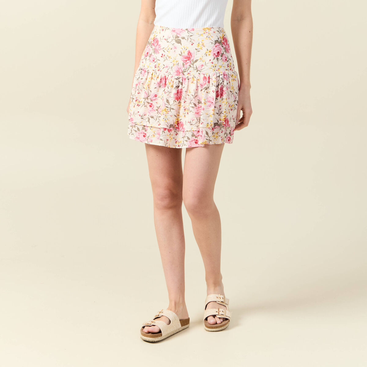 Jupe évasée blanc femme