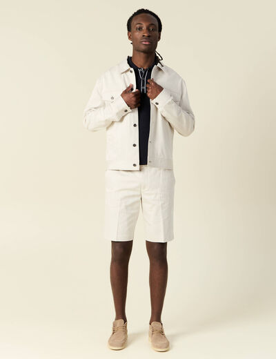 Veste boutonnée sable homme