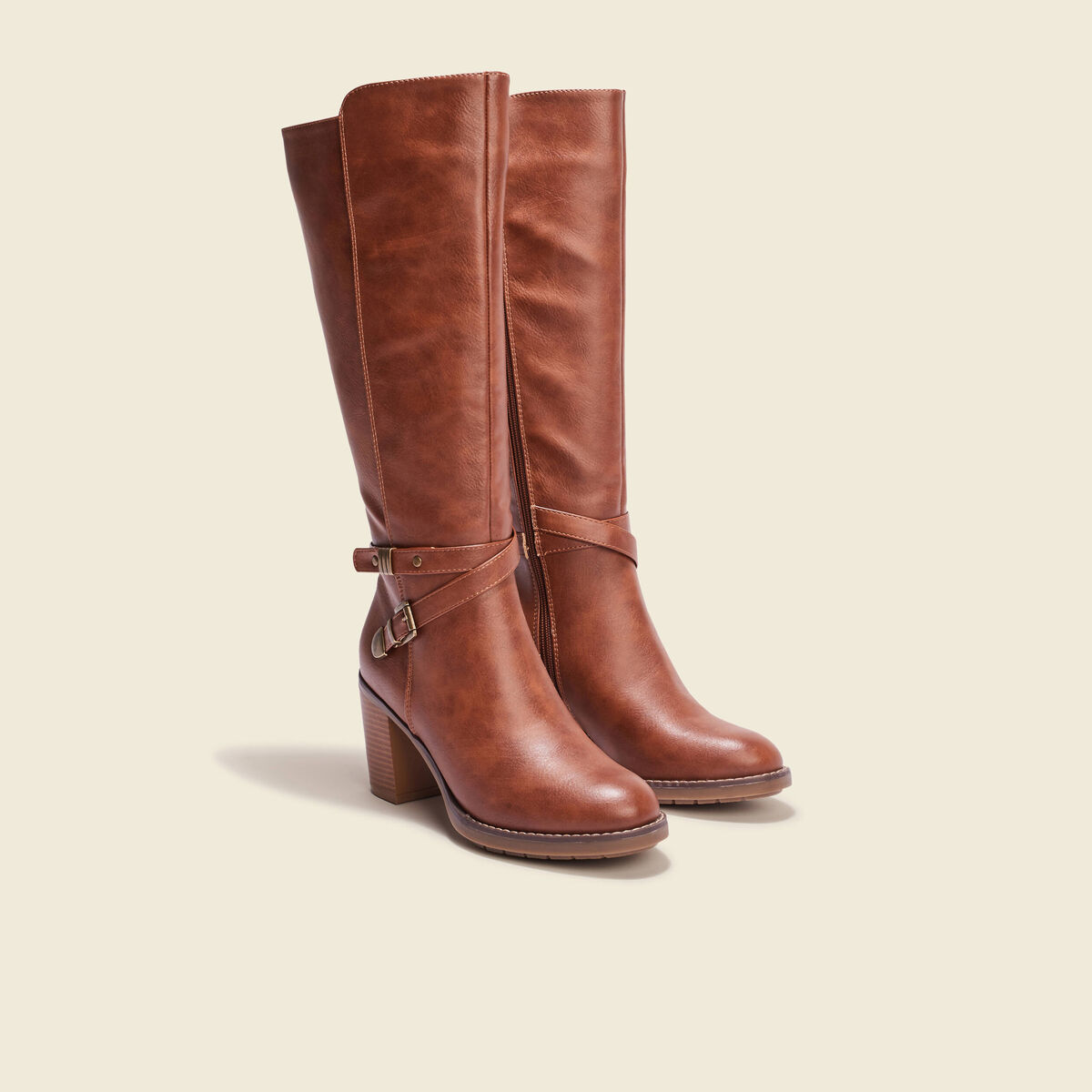 Bottes &agrave; talon marron femme