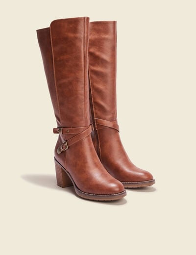 Bottes &agrave; talon marron femme