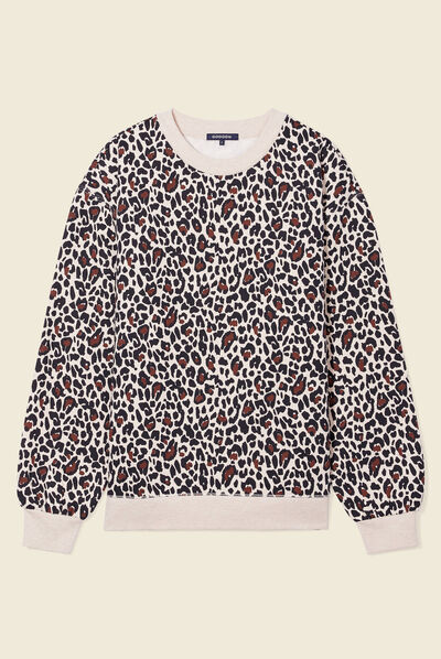 Sweat manches longues marron clair femme