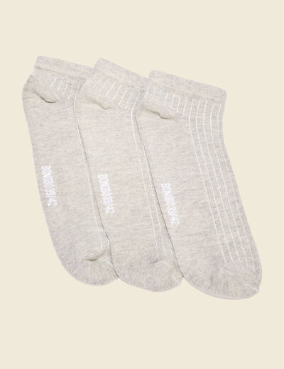 Lot 3 paires chaussettes gris clair homme