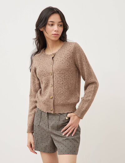 Short taille haute gris femme