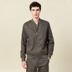 Blouson zipp&eacute; col teddy vert fonc&eacute; homme