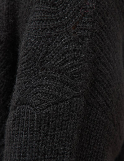 Gilet manches longues col v noir femme