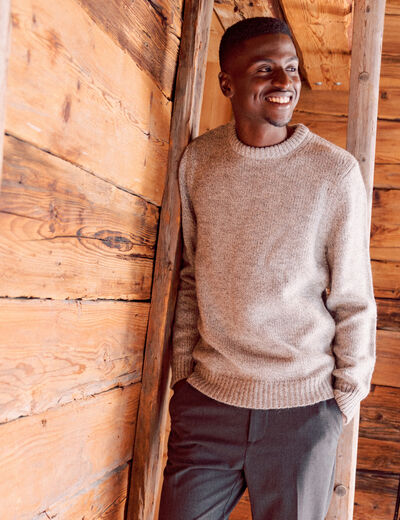 Pull manches longues gris homme