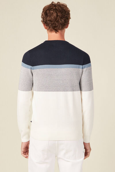 Pull manches longues ecru homme