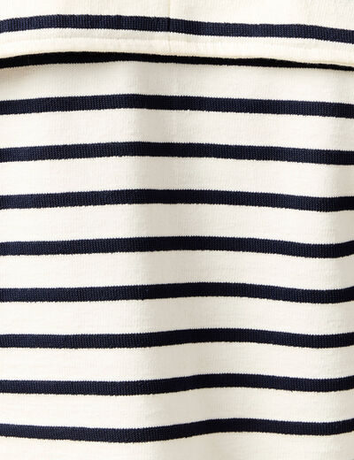 T-shirt col V manches longues ecru femme