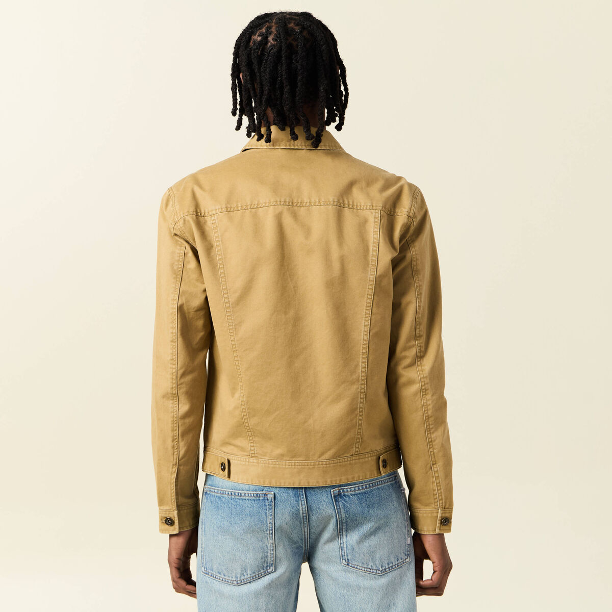 Blouson boutonné camel homme