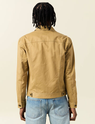 Blouson boutonné camel homme