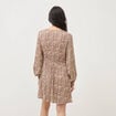 Robe manches longues marron femme