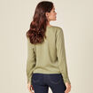 Blouse satin éco-responsable vert kaki femme